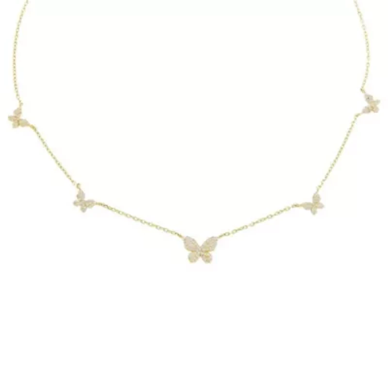 Pavé 5 Butterfly Necklace