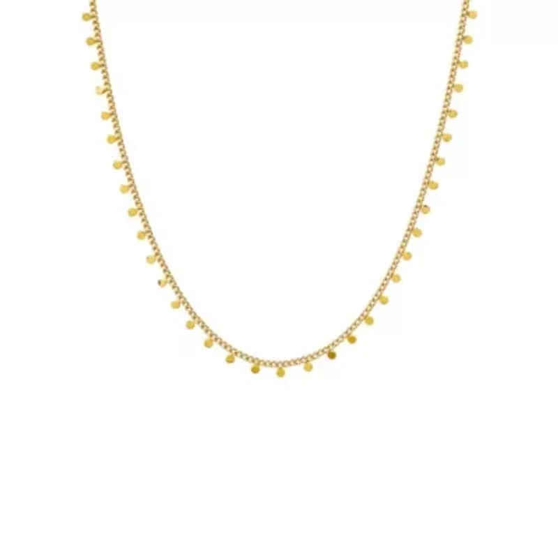 Solid Dangling Discs Cuban Link Necklace