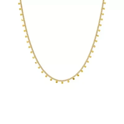 Solid Dangling Discs Cuban Link Necklace
