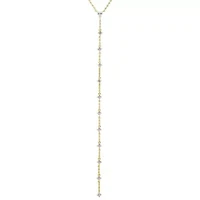 CZ Teardrop Drop Lariat Necklace