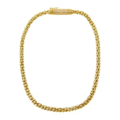 Beaded Cluster Rounded Clasp Pendant Necklace