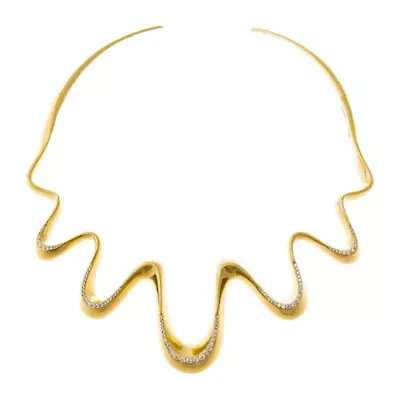 Pave Accented Squiggly Collar Necklace