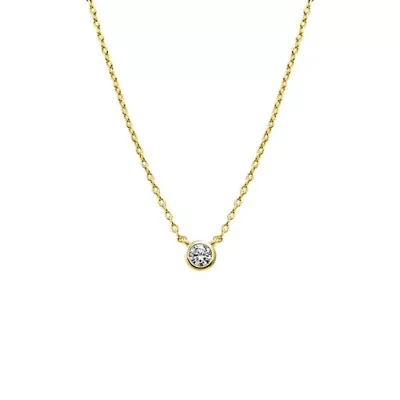 Mini CZ Bezel Pendant Necklace