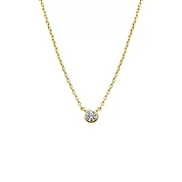 Mini CZ Bezel Pendant Necklace