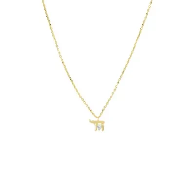 Heart CZ Chai Pendant Necklace