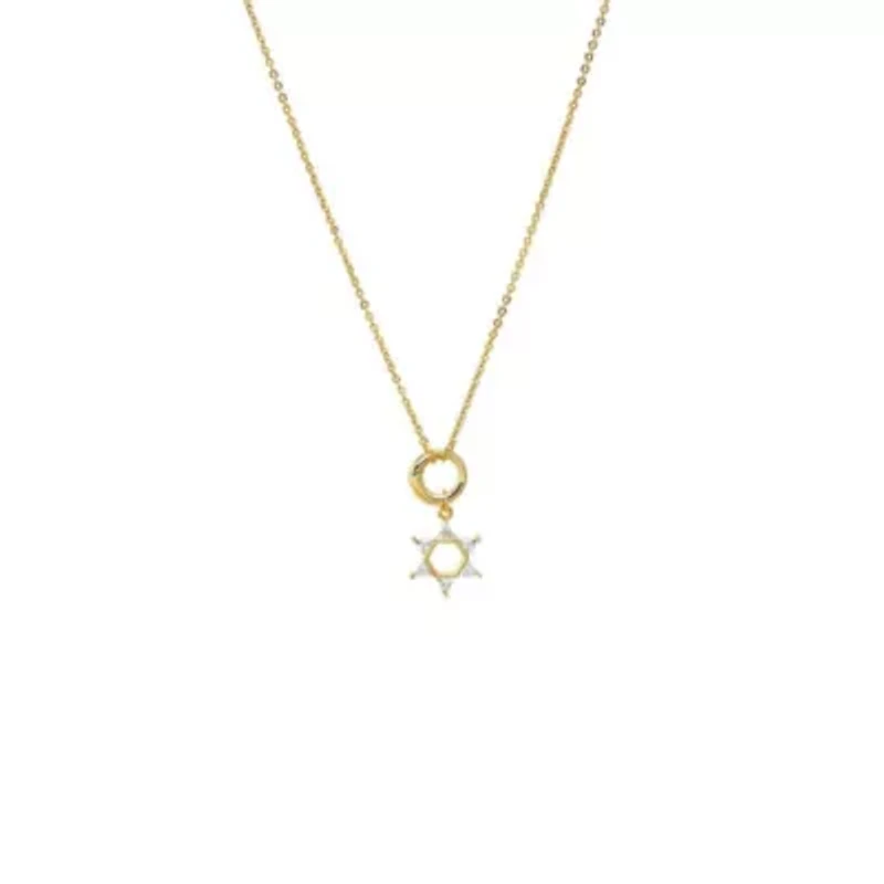 CZ Triangle Star Of David Toggle Necklace
