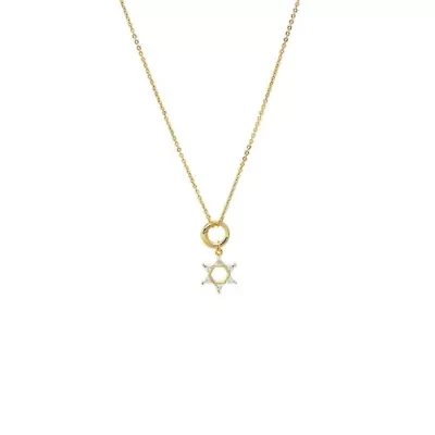 CZ Triangle Star Of David Toggle Necklace