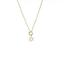 CZ Triangle Star Of David Toggle Necklace