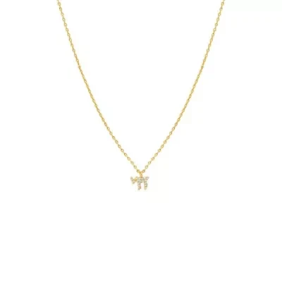 Mini Pave Chai Pendant Necklace