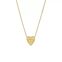 CZ Evil Eye Mini Heart Pendant Necklace