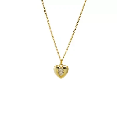 Pave Teardrop Accented Heart Pendant Necklace