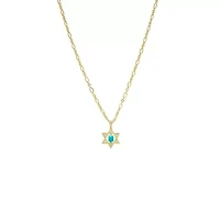 Turquoise Star Of David Pendant Necklace