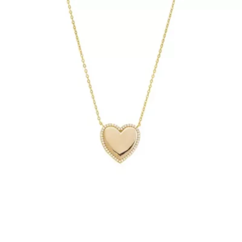 Pave Outlined Heart Necklace