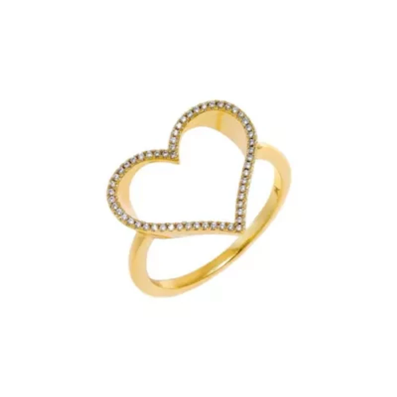 Pave Open Heart Ring