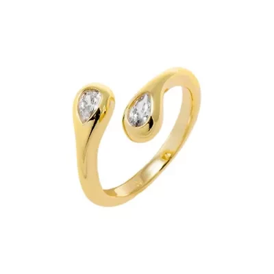 CZ Teardrop Claw Wrap Ring
