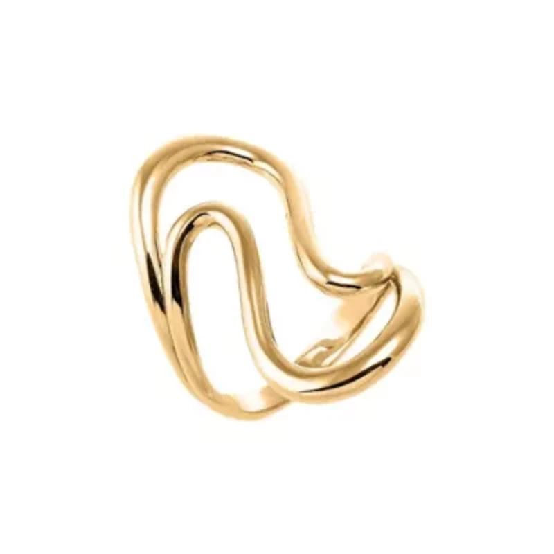 Solid Cutout Wave Statement Ring