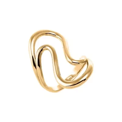 Solid Cutout Wave Statement Ring