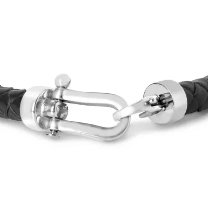 Bruno Magli Mens Chorded Leather Bracelet