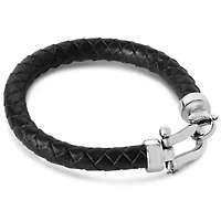 Mens Chorded Leather Bracelet, Mahogany