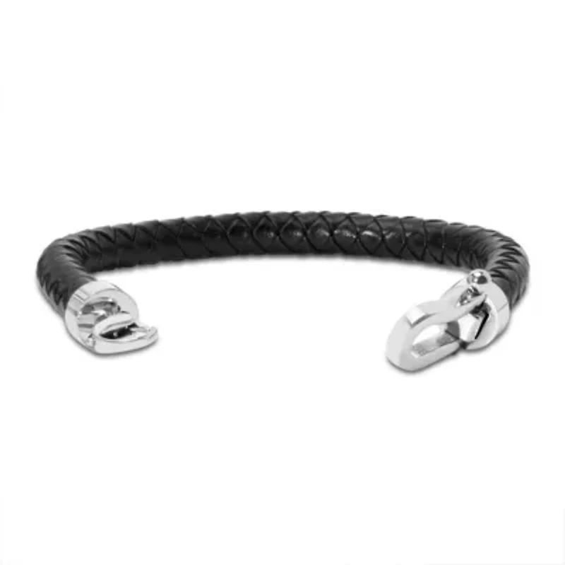 Mens Chorded Leather Bracelet, Mahogany