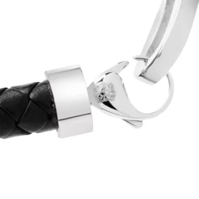 Mens Chorded Leather Bracelet, Mahogany