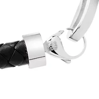 Mens Chorded Leather Bracelet, Mahogany