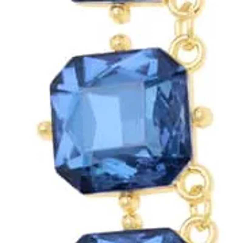 Martha Stewart Cushion Crystal Statement Necklace, Blue