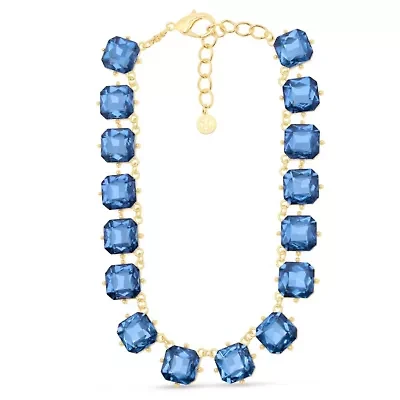 Martha Stewart Cushion Crystal Statement Necklace, Blue
