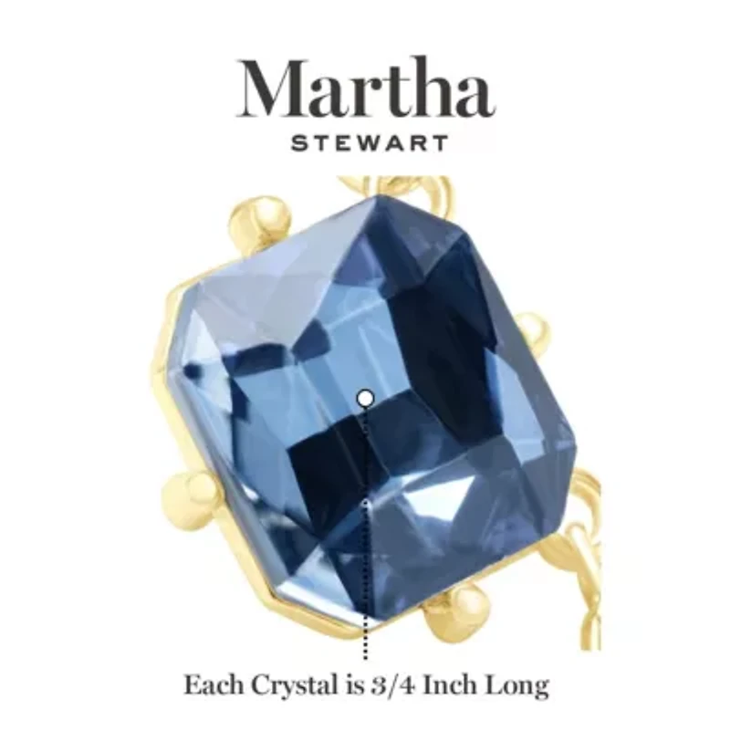 Martha Stewart Cushion Crystal Statement Necklace, Blue