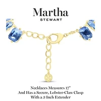Martha Stewart Cushion Crystal Statement Necklace, Blue