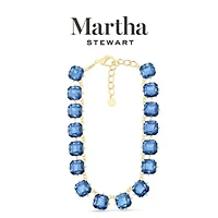 Martha Stewart Cushion Crystal Statement Necklace, Blue