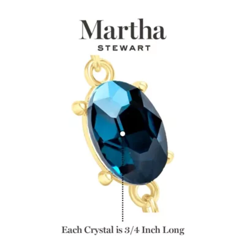 Martha Stewart Oval Crystal Statement Necklace, Green
