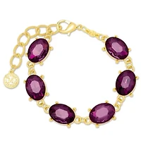 Martha Stewart Oval Crystal Statement Bracelet, Blue