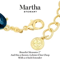 Martha Stewart Oval Crystal Statement Bracelet, Blue
