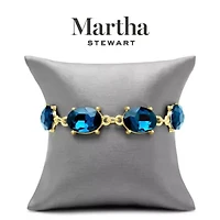 Martha Stewart Oval Crystal Statement Bracelet, Blue