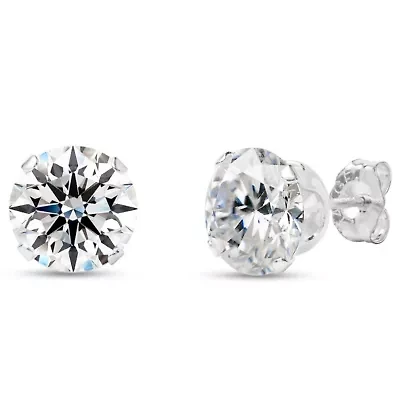 Lab Created Jaclyn Smith 4 Carat Moissanite Stud Earrings White Gold