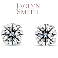 Lab Created Jaclyn Smith 4 Carat Moissanite Stud Earrings White Gold
