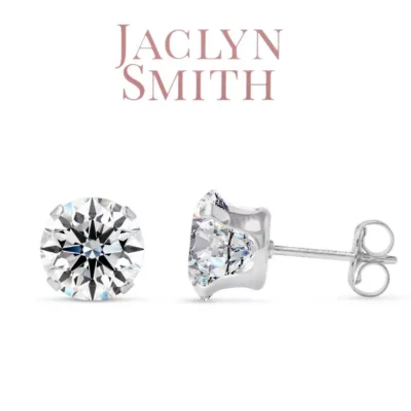 Lab Created Jaclyn Smith 4 Carat Moissanite Stud Earrings White Gold