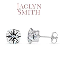 Lab Created Jaclyn Smith 4 Carat Moissanite Stud Earrings White Gold