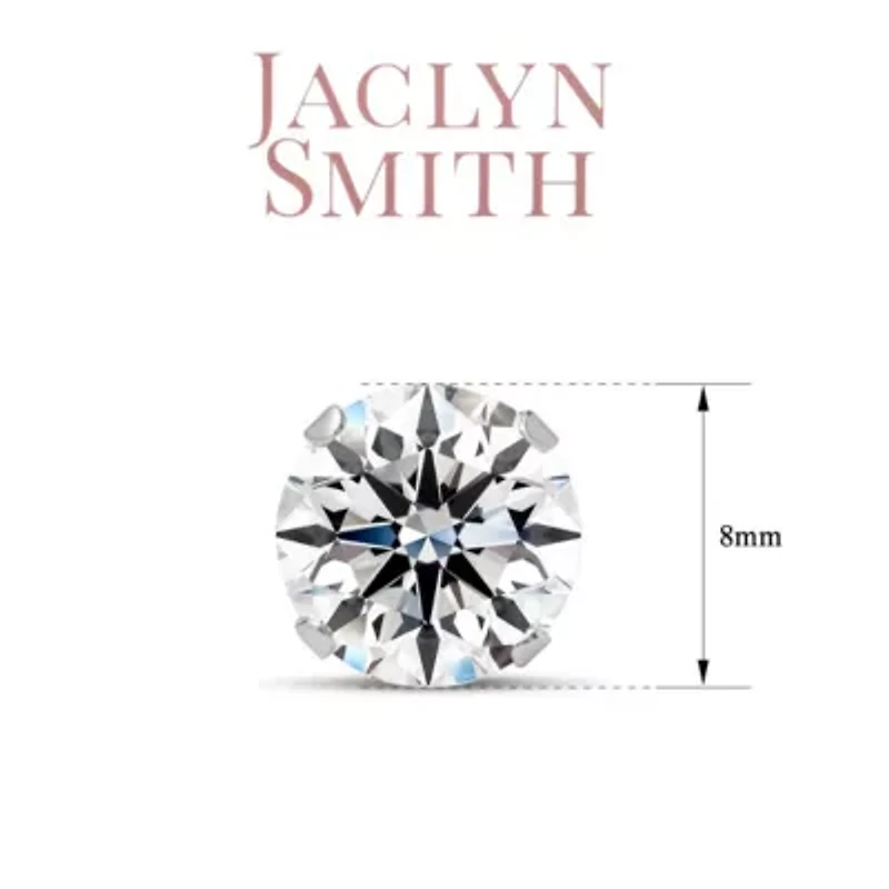 Lab Created Jaclyn Smith 4 Carat Moissanite Stud Earrings White Gold