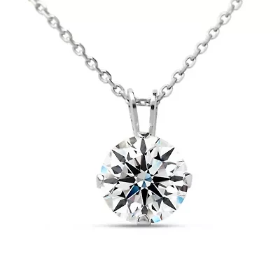 Lab Created Jaclyn Smith 1 Carat Moissanite Solitaire Necklace Yellow Gold With Free Chain