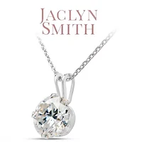 Lab Created Jaclyn Smith 1 Carat Moissanite Solitaire Necklace Yellow Gold With Free Chain