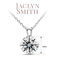 Lab Created Jaclyn Smith 1 Carat Moissanite Solitaire Necklace Yellow Gold With Free Chain