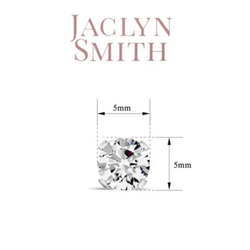 Lab Created Jaclyn Smith 1 Carat Round Moissanite Stud Earrings White Gold