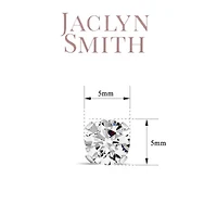 Lab Created Jaclyn Smith 1 Carat Round Moissanite Stud Earrings White Gold
