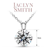 Lab Created Jaclyn Smith 2 Carat Moissanite Solitaire Necklace White Gold With Free Chain