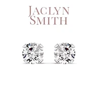 Lab Created Jaclyn Smith 2 Carat Moissanite Stud Earrings Yellow Gold