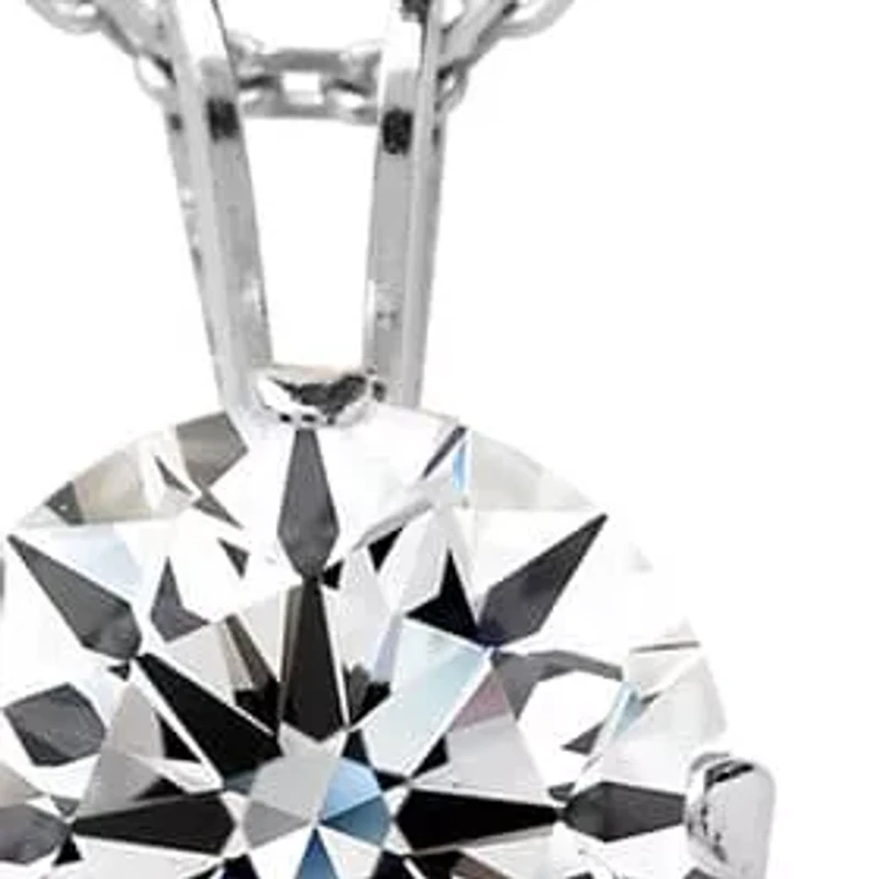 Lab Created Jaclyn Smith 1/4 Carat Moissanite Solitaire Necklace White Gold With Free Chain