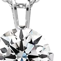 Lab Created Jaclyn Smith 1/4 Carat Moissanite Solitaire Necklace White Gold With Free Chain