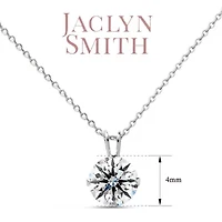 Lab Created Jaclyn Smith 1/4 Carat Moissanite Solitaire Necklace White Gold With Free Chain